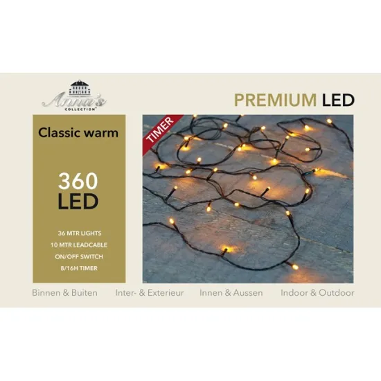 Led lighting (indoors & outdoors) 360l classic white 10cm distance lights 10m cable run ip44 24v/3va timer 8/16u
