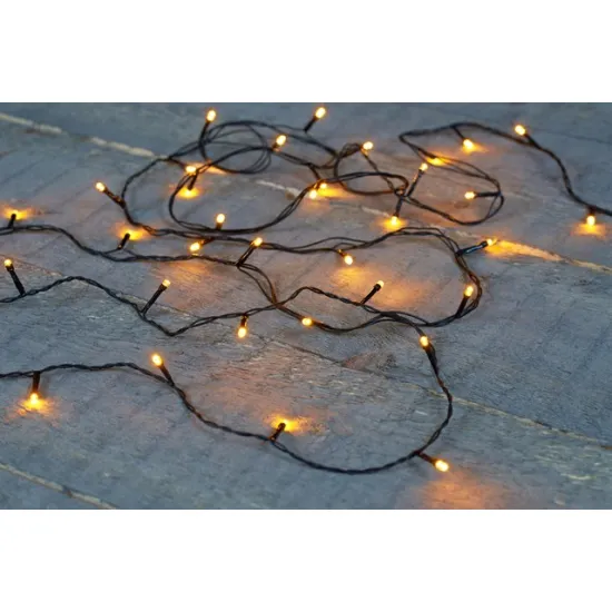 Led verlichting (binnen & buiten) 480l classic white 10cm afstand lampjes 10m  aanloopsnoer ip44 24v/3va timer 8/16u