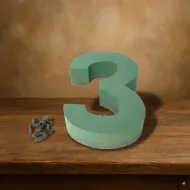 Oasis foam frame cijfer 30cm '3' 1st